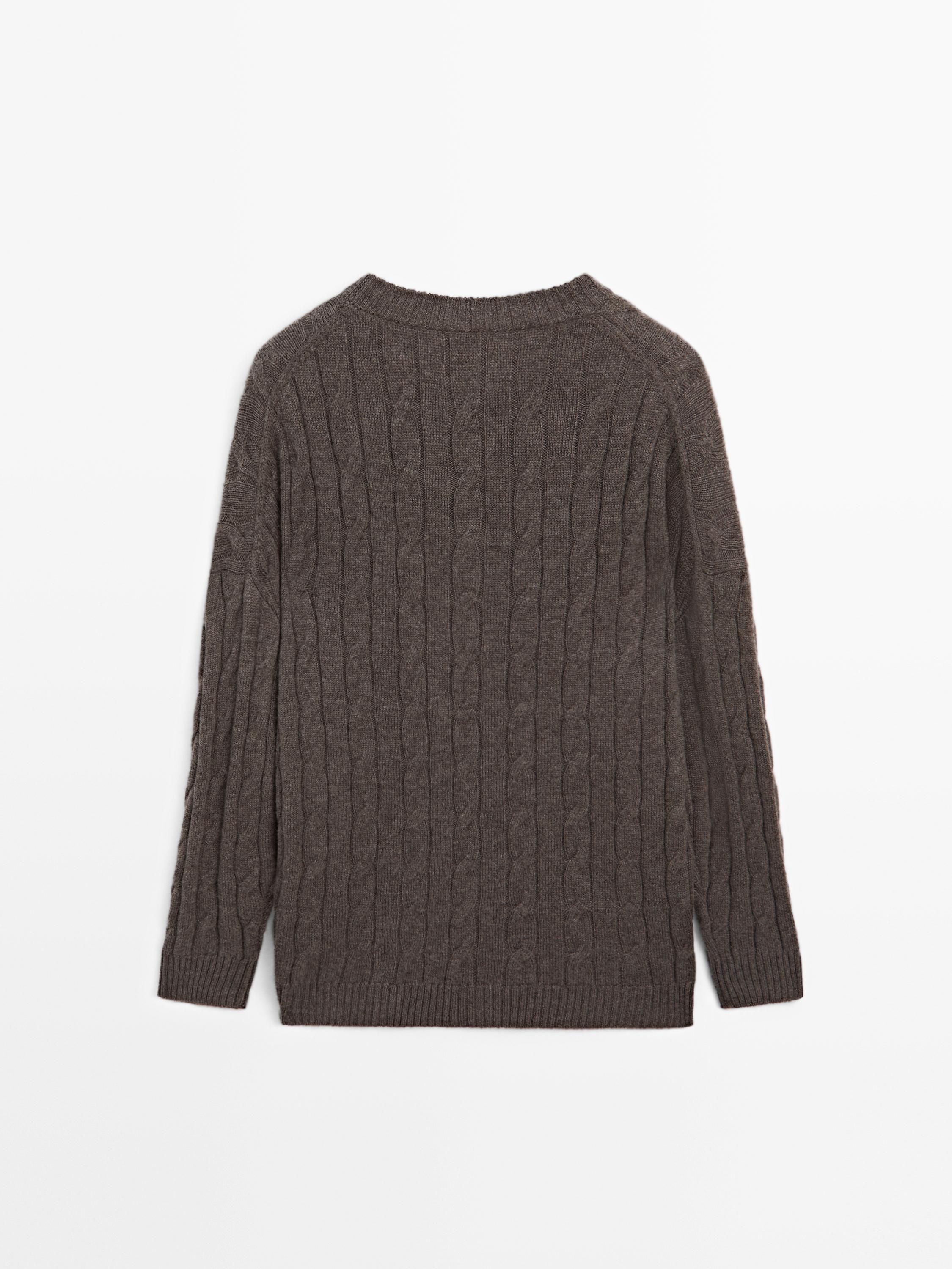 100% cashmere cable-knit sweater